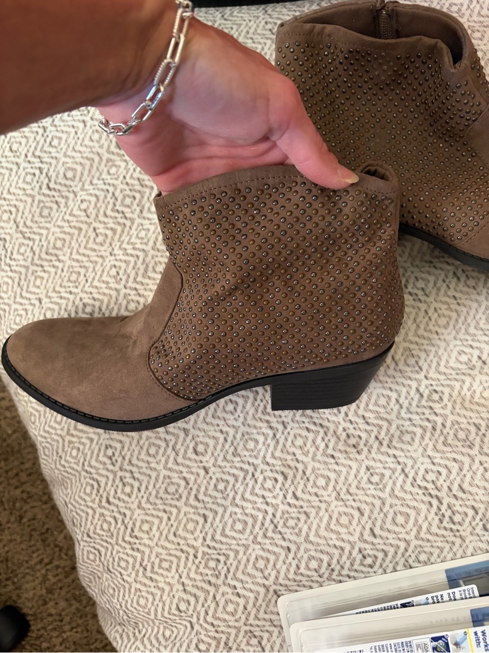 Mossimo Supply Co. Brown Studded Ankle Booties
